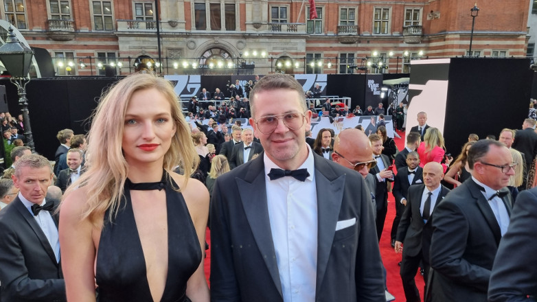 Kristina Vaiciunaite and Anders Frejdh at Royal World Premiere of No Time To Die in London
