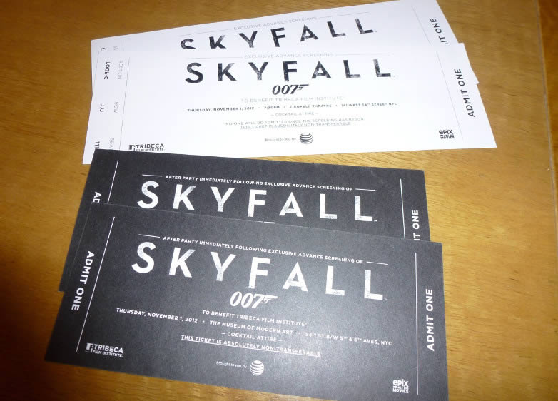 Skyfall New York premiere tickets