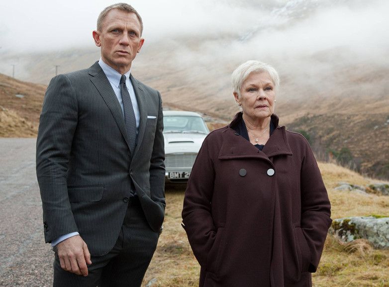 Daniel Craig as James Bond and Dame Judi Dench as M in Skyfall