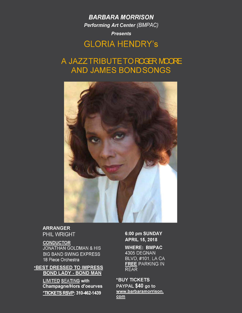 Gloria Hendry Jazz Tribute Roger Moore James Bond