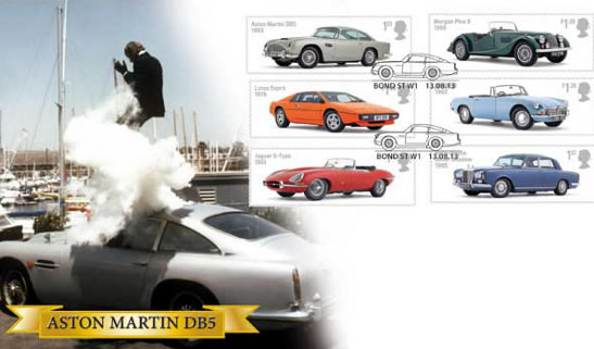 James bond aston martin DB5 stamps