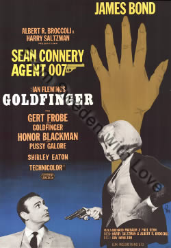 US one sheet poster for Goldfinger (1964)