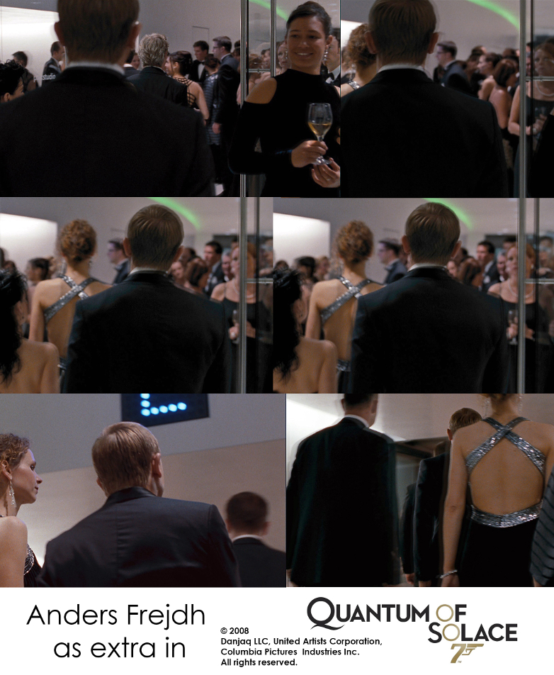 Anders Frejdh som statist i 2008 års James Bond-film Quantum of Solace med Daniel Craig