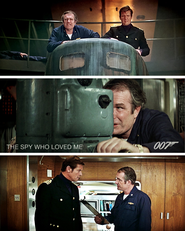 Shane Rimmer and Sir Roger Moore in The Spy Who Loved Me