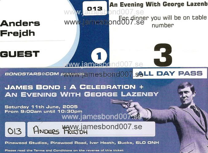 An evening with George Lazenby genuine