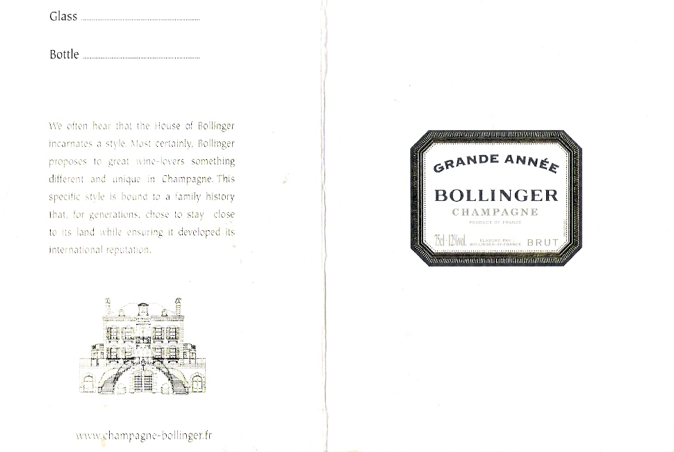 Bollinger Champagne-Grande Année Original version