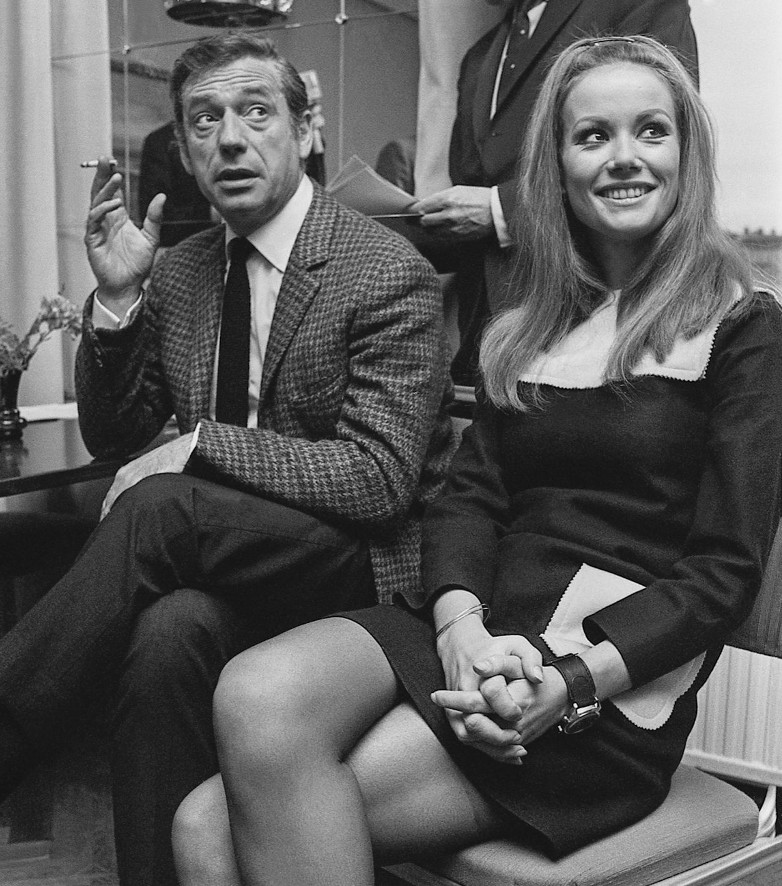 Claudine Auger in Stockholm 1967 with Yves Montand