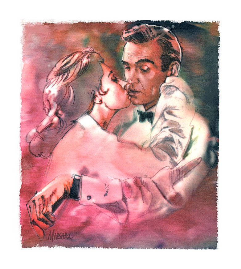 Eunice Gayson Sean Connery Dr No Jeff Marshall art