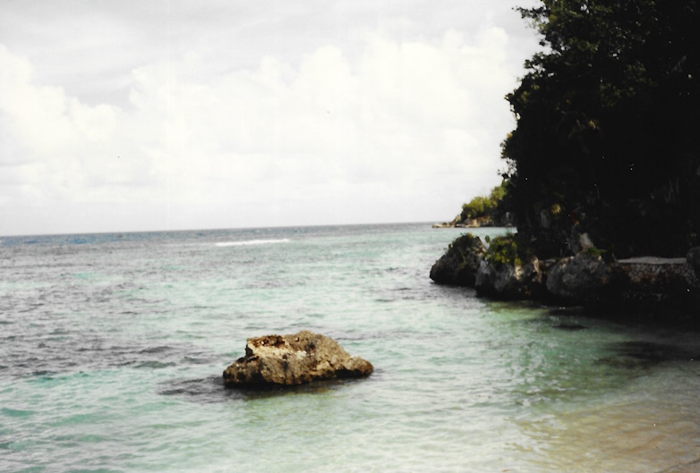 Goldeneye, Jamaica, Central Beach, rock, 1989