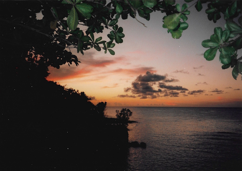 Goldeneye, Jamaica, sunset, 1989