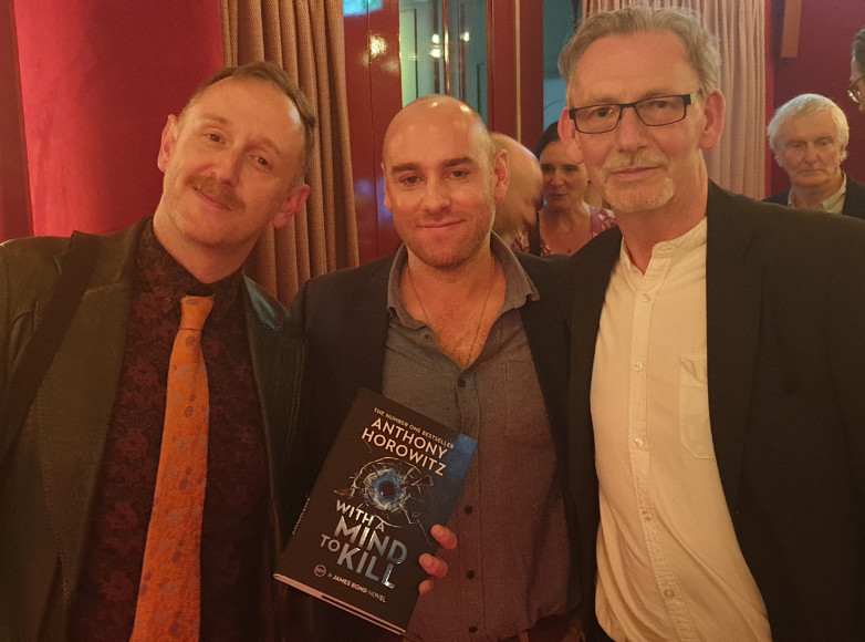 Mark O'Connell, Tom Cull and Simon Gardner at the With A Mind To Kill launch party in London