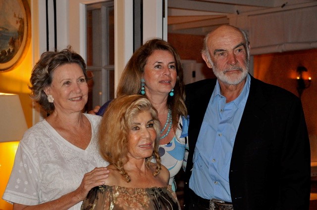 Sibilla O’Donnell-Clark, Micheline Roquebrune and Sean Connery in the Bahamas