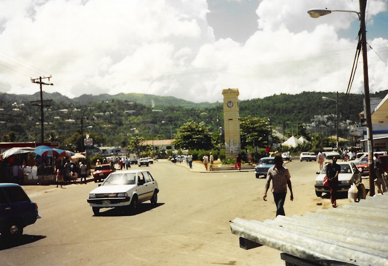 Ocho Rios, Jamaica, city view, 1989