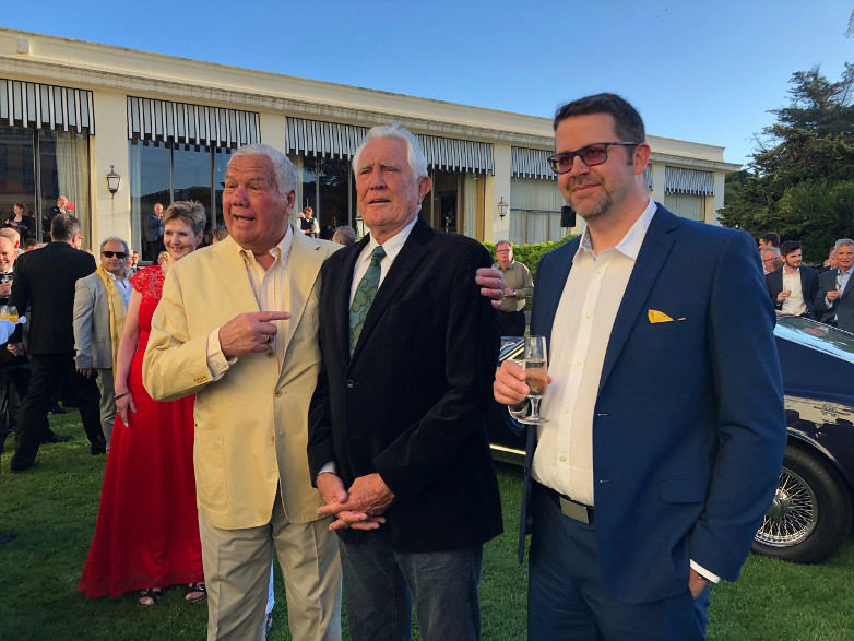 Terry Mountain, George Lazenby and George's manager Anders Frejdh at Hotel Palacio in Estoril