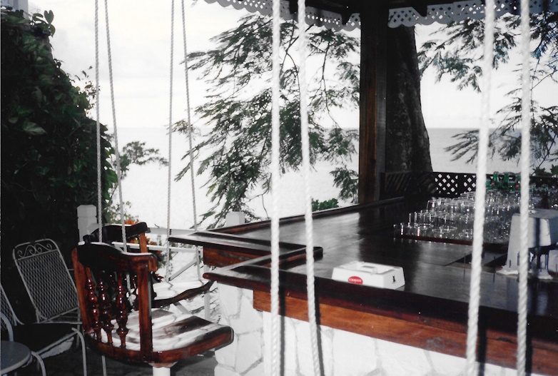 The Almond Tree, Jamaica, ocean view, 1989