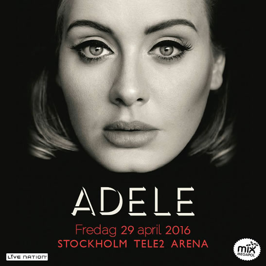 Adele Tele2 arena Stockholm 29 april 2016