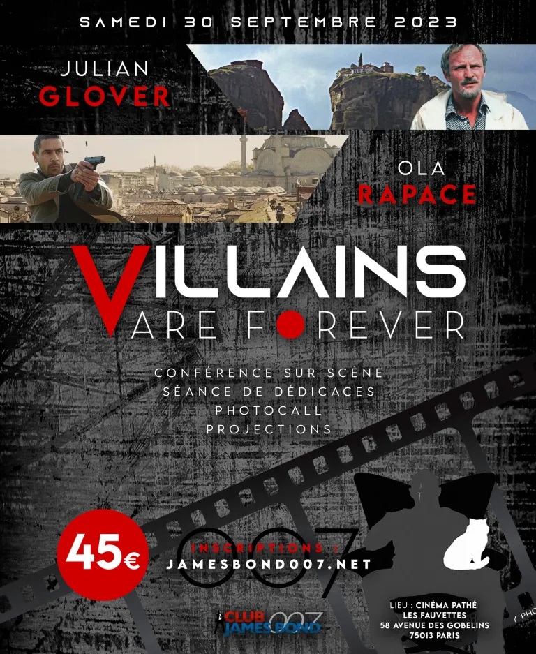 Ola Rapace, Julian Glover, Club James Bond France