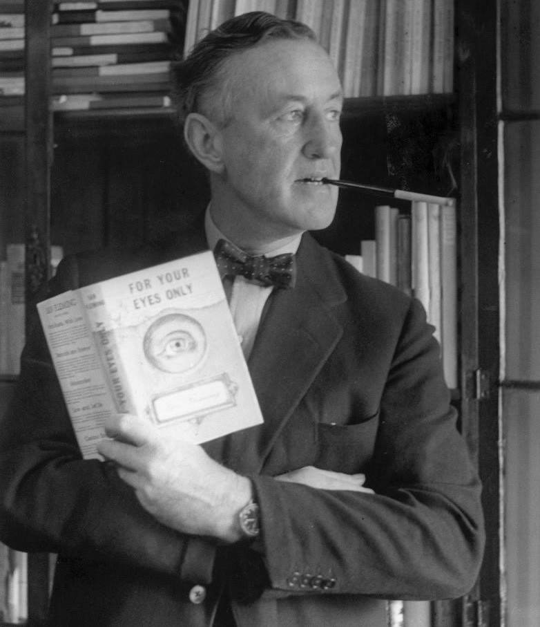 Ian Fleming with his James Bond short story collection For Your Eyes Only