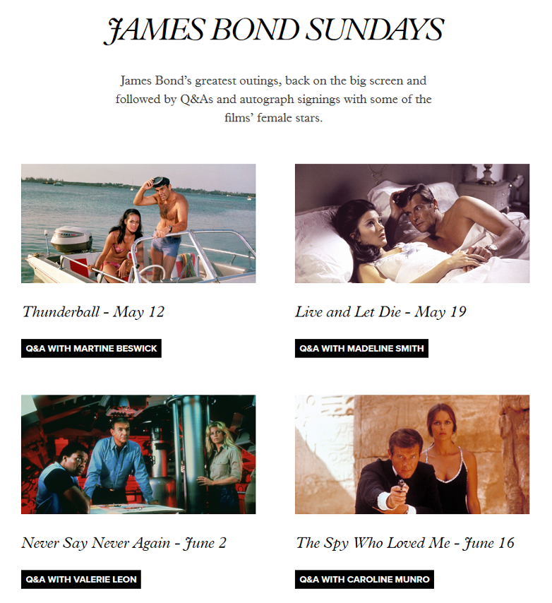 James Bond Sundays Regent Street Cinema London