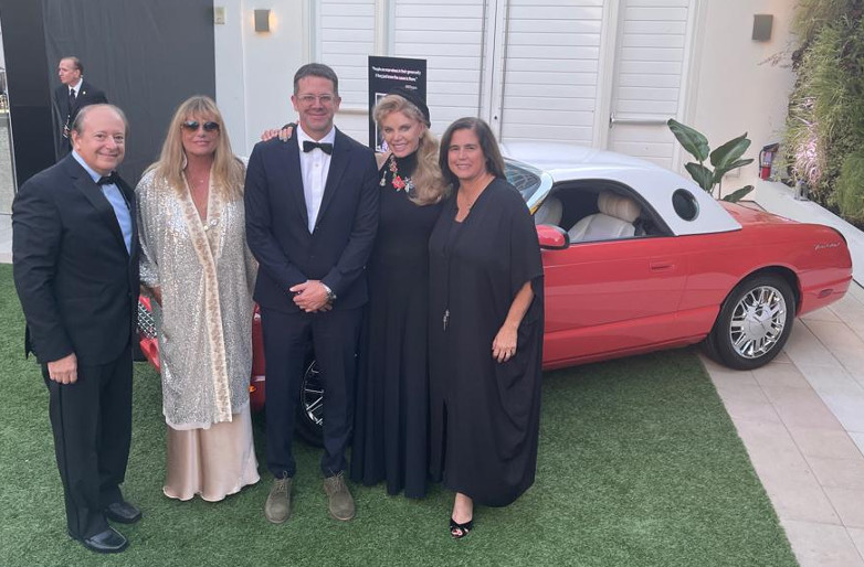 Mark Cerulli, Mary Stavin, Anders Frejdh, Kristina Wayborn and Sandra Carvahlo at Pioneer Award event in Beverly Hilton