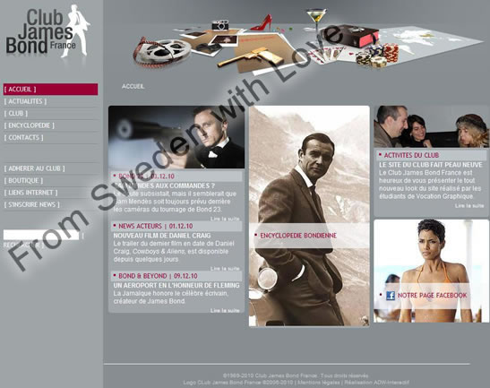 Club James Bond France website