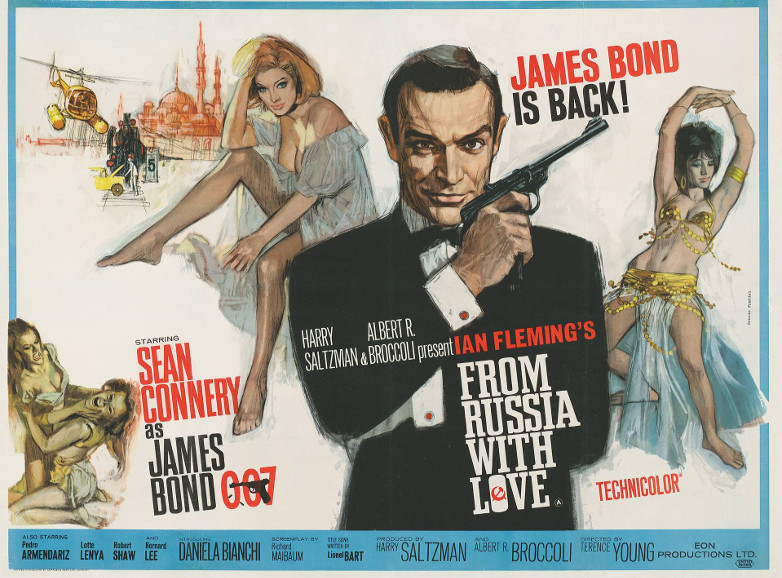 Agent 007 ser rott brittisk filmaffisch