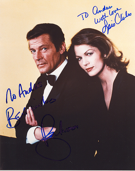 Sir Roger Moore and Lois Chiles 10x8 inch, coluor