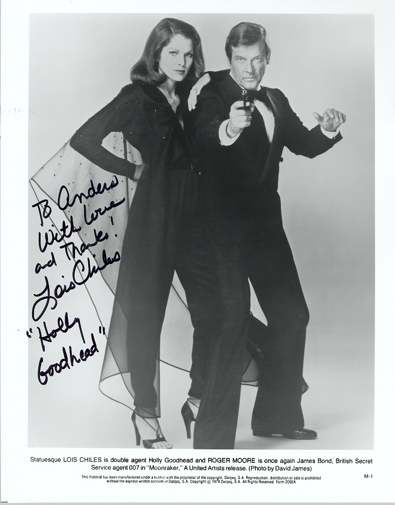 Lois Chiles, pictured with Sir Roger Moore Colour edition