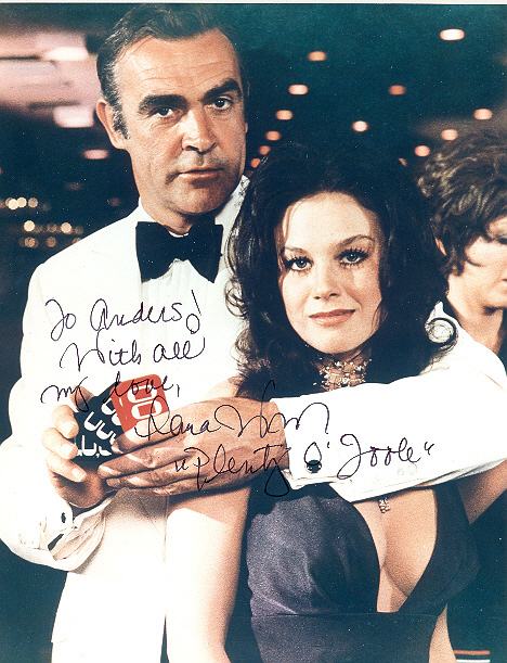 Lana Wood, pictured with Sir Sean Connery 10x8 inch, black and white