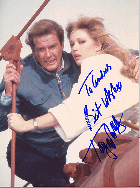 Tanya Roberts, pictured with Sir Roger Moore 10x8, colour
