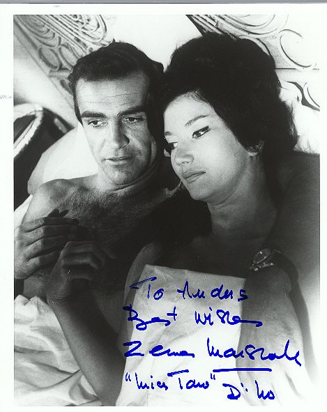 Sir Sean Connery and Zena Marshall 10x8, black and white