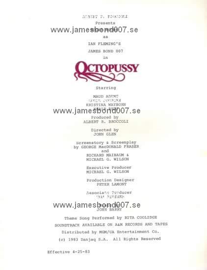 Octopussy (1983) Original