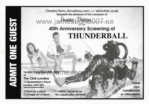 Thunderball 40th Anniversary Black and white