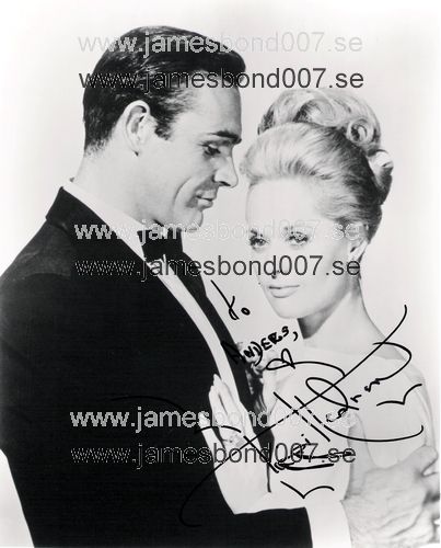 Tippi Hedren, pictured with Sir Sean Connery Black and white