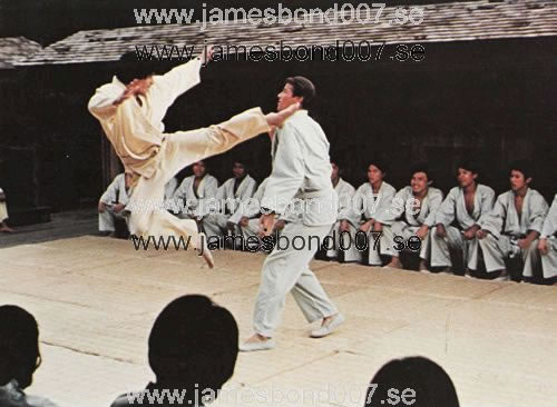 Karate student and Sir Roger Moore Colour