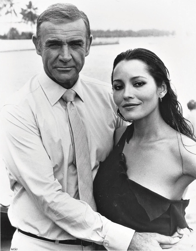 Barbara Carrera and Sean Connery in a publicity still for Never Say Never Again