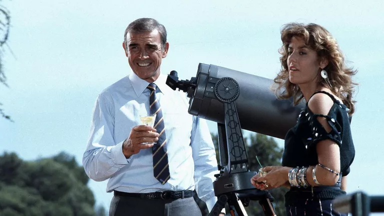 Saskia Cohen-Tanugi with Sean Connery on the set of Never Say Never Again in 1983