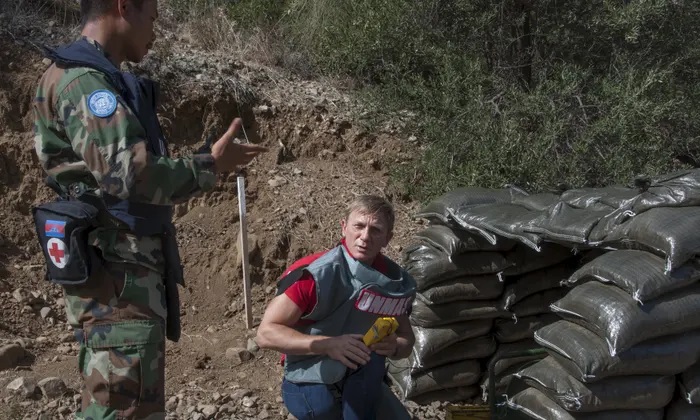 Daniel Craig visited an active minefield in Cyprus 2015