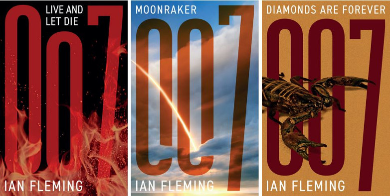 Live and Let Die, Moonraker, Diamonds Are Forever, Ian Fleming, UK covers, 2023