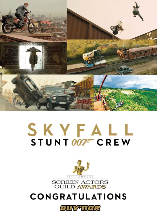 Skyfall stunt team win sag award 2013