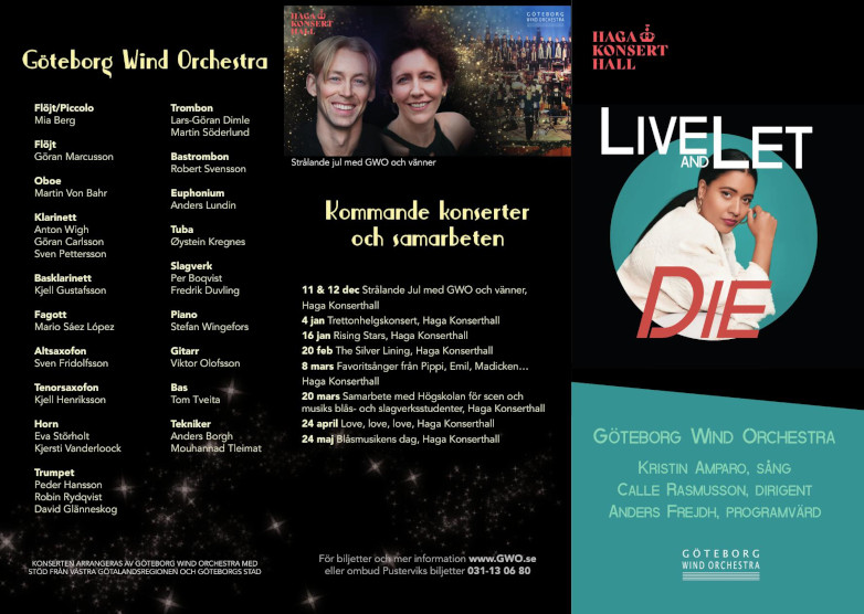 Goteborg Wind Orchestra, Live and Let Die, concert, programme